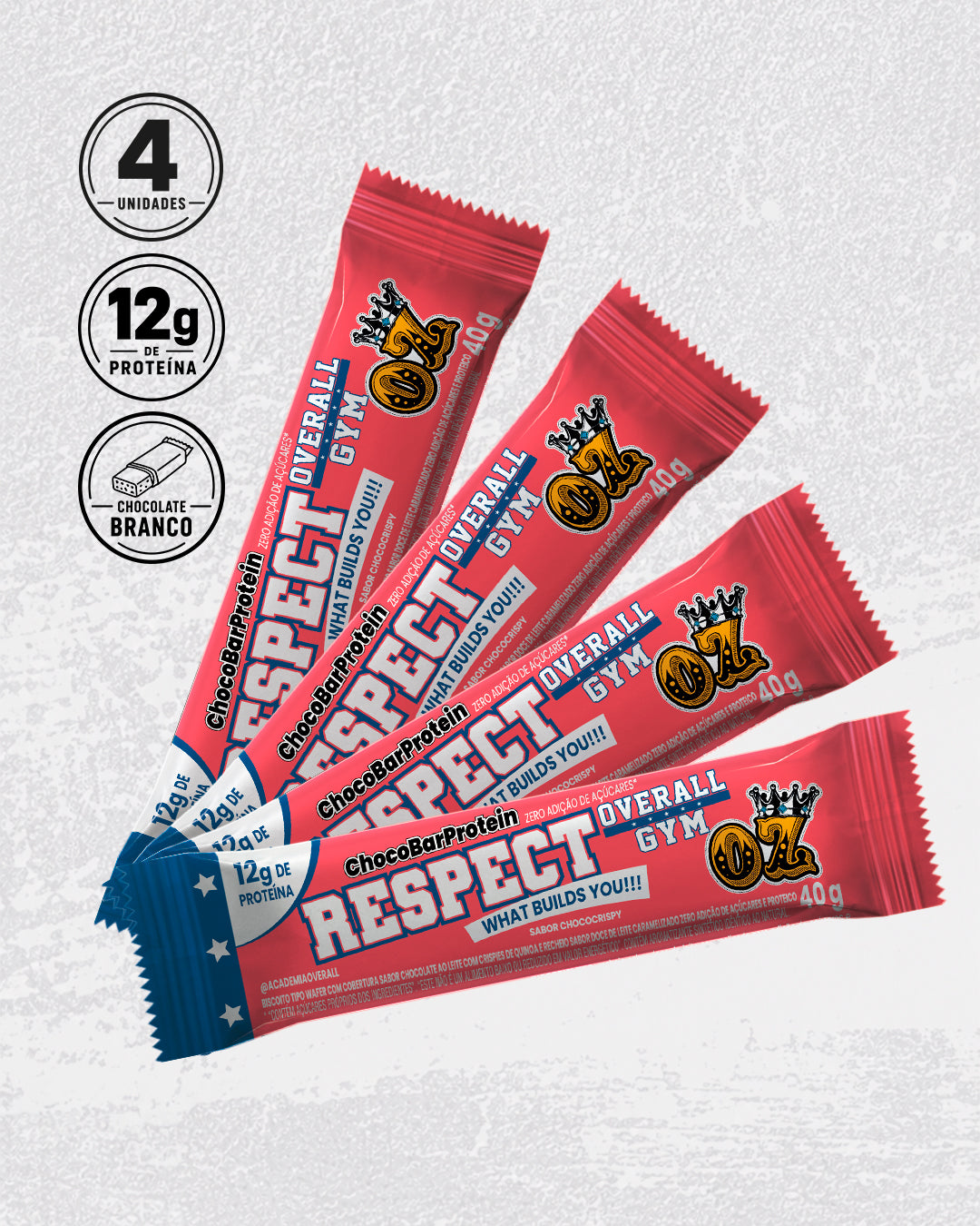 OVERALL GYM – CHOCOBAR AO LEITE CROCANTE COM DOCE DE LEITE