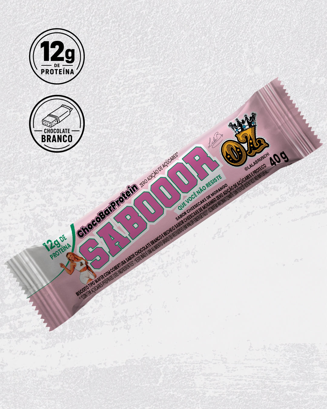 SABOOOR – CHOCOBAR BRANCO COM CHEESECAKE DE MORANGO