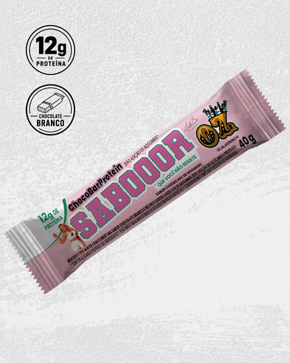 SABOOOR – CHOCOBAR BRANCO COM CHEESECAKE DE MORANGO