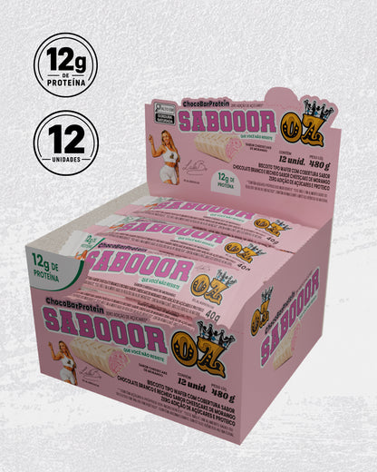SABOOOR – CHOCOBAR BRANCO COM CHEESECAKE DE MORANGO