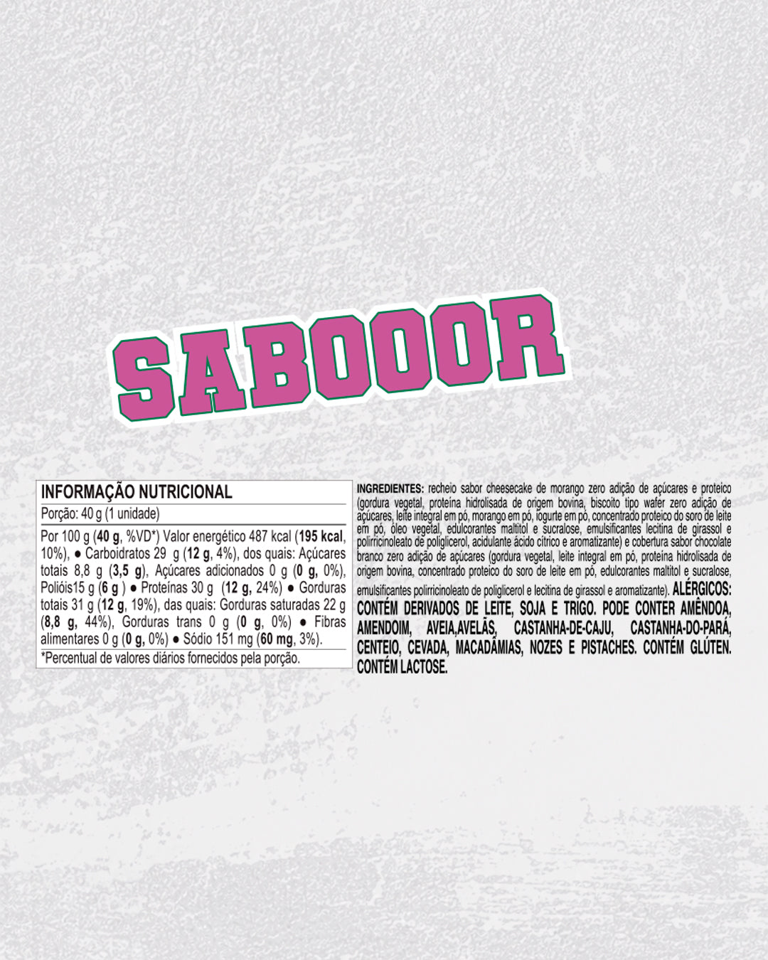 SABOOOR – CHOCOBAR BRANCO COM CHEESECAKE DE MORANGO