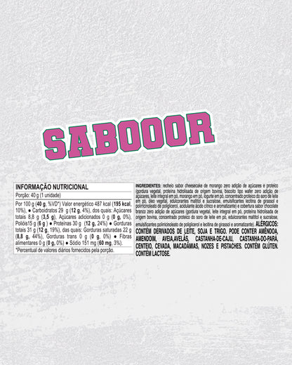 SABOOOR – CHOCOBAR BRANCO COM CHEESECAKE DE MORANGO